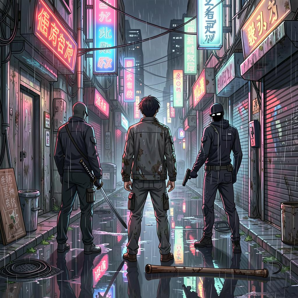 Three Eddies in a Narrow Alley